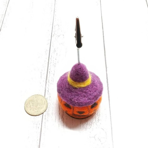 ハロウィンかぼちゃのメモスタンド カードスタンド 羊毛フェルト メモ ...