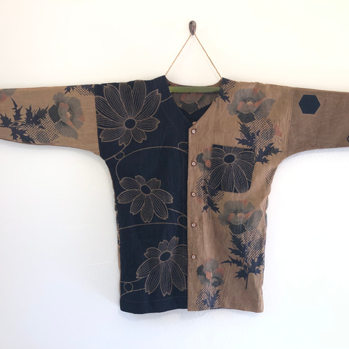 柿渋染め 鯉口シャツ Mサイズ 浴衣リメイク 一点物 その他ファッション