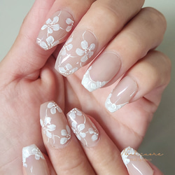 おしゃれフレンチネイル/ネイルチップ/ジェル/ブライダル/結婚式