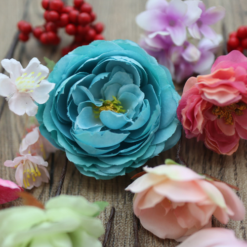 ヘッドドレス 髪飾り ヘッドパーツ カラフル 薔薇 バラ 桜