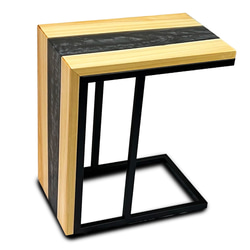無垢板 ひのき 檜 天然木 サイドテーブル ソファーテーブル W:46cm×D:30cm×H:55cm レジン エポキシ 8枚目の画像