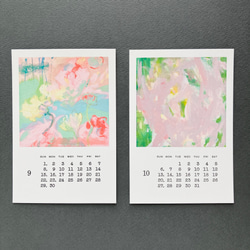 Sale⭐︎2024年カレンダー⭐︎活版印刷〈パステルカラー〉ハガキサイズ/卓上カレンダー 6枚目の画像