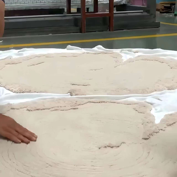 【受注制作】手織りニュージーランドウールカーペット ハンドメイドカシミアウール絨毯 手編ラグ  マット 北海道雪の秘境 19枚目の画像