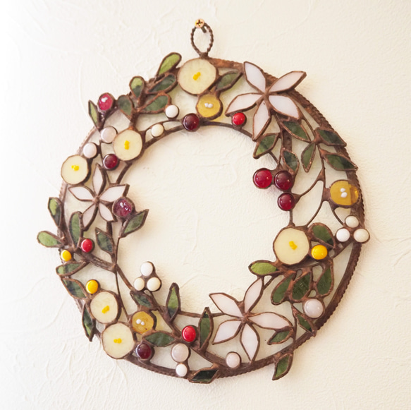 ステンドグラスのクリスマスリース リース Unit Glass Studio 通販