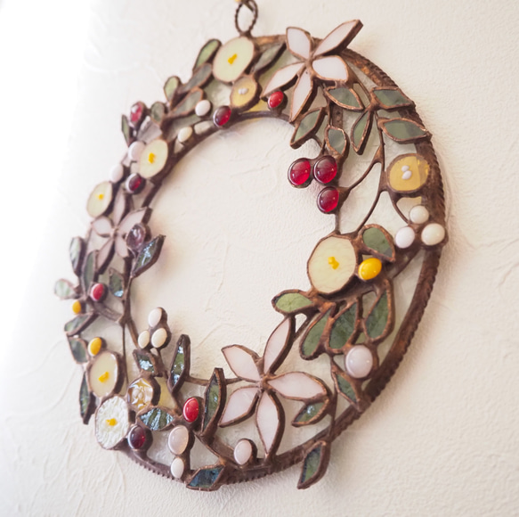 ステンドグラスのクリスマスリース 9枚目の画像