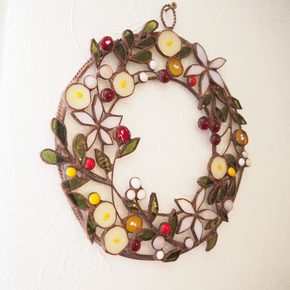 ステンドグラスのクリスマスリース 10枚目の画像