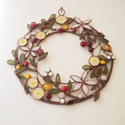 ステンドグラスのクリスマスリース 7枚目の画像