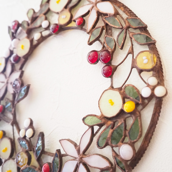 ステンドグラスのクリスマスリース 15枚目の画像