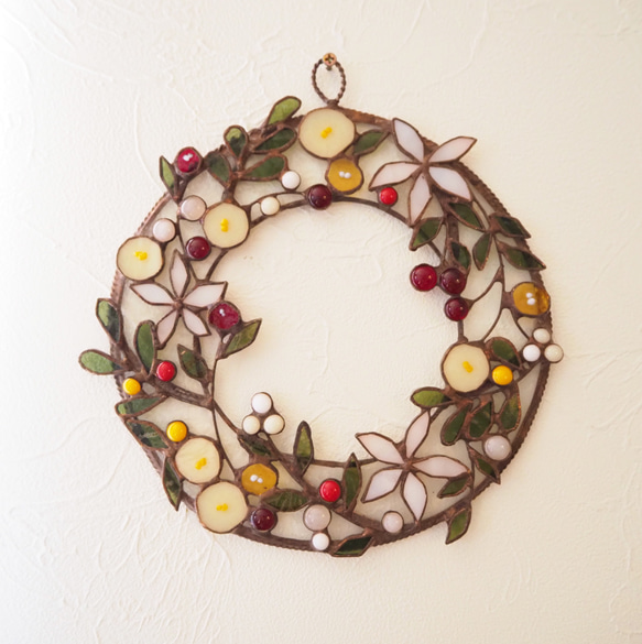 ステンドグラスのクリスマスリース 13枚目の画像