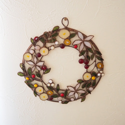 ステンドグラスのクリスマスリース 6枚目の画像