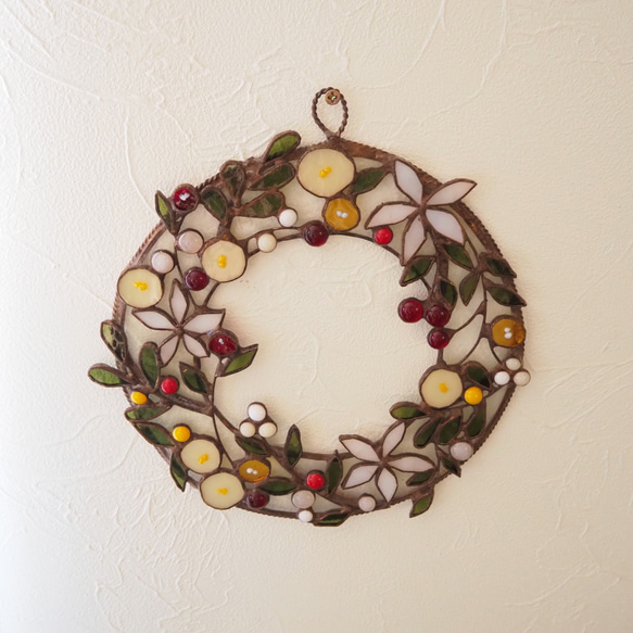 ステンドグラスのクリスマスリース 6枚目の画像