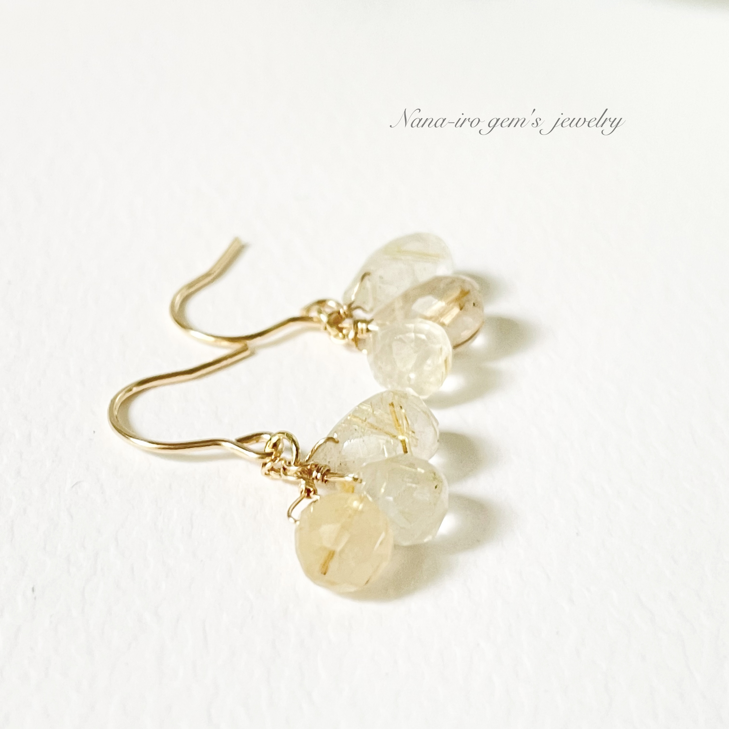 ナナ❤️ 14kgf ピアス 14kgf rutilequartz pierce ピアス（フック・チェーン） Nana-iro gem