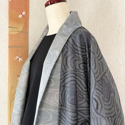 大島紬で作ったコート　朝まだき 8枚目の画像