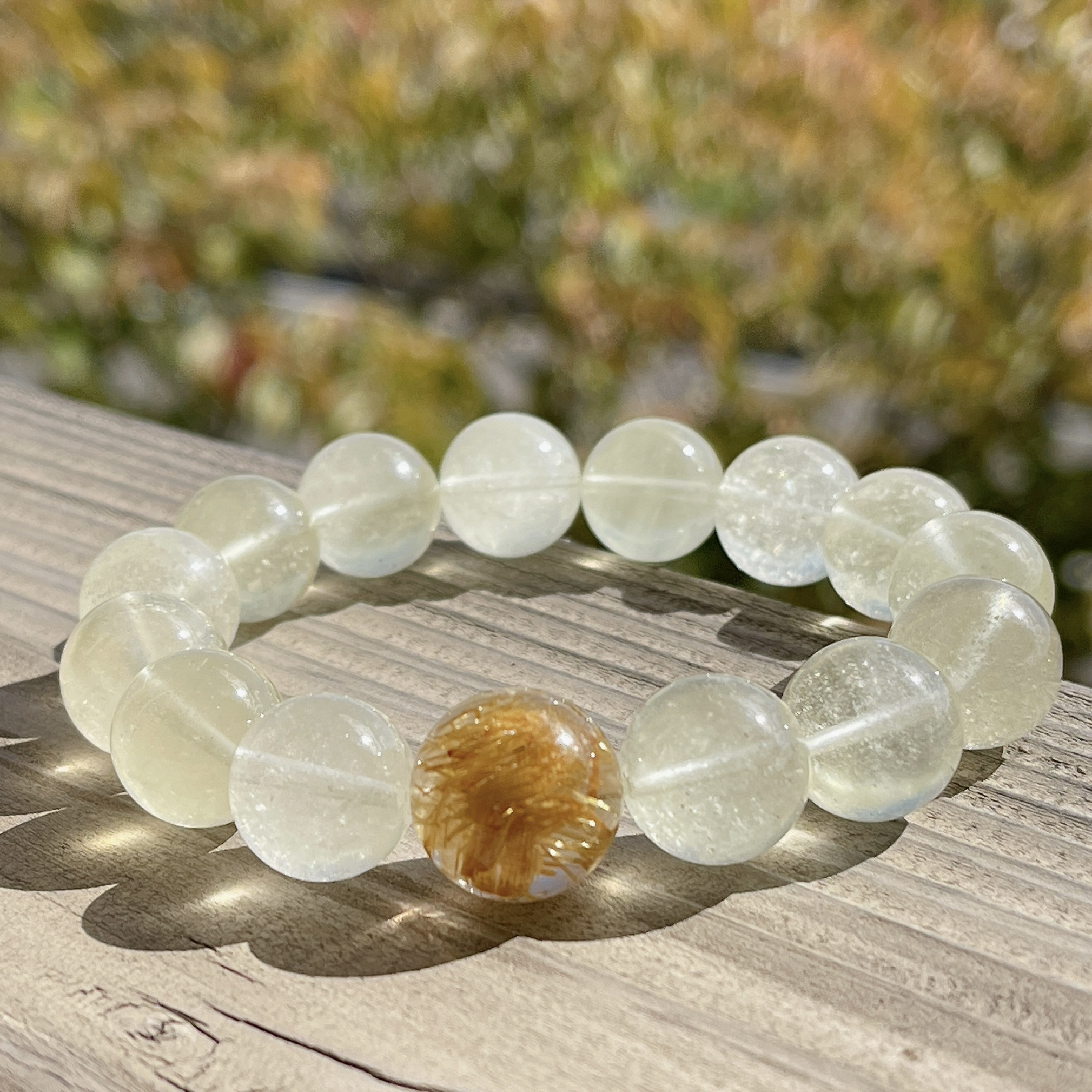 ゴールドスーパーセブン×リビアングラス14KGF ブレスレット