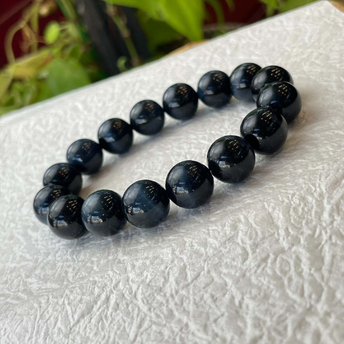 洞察力・好奇心・独立・知識・富貴をもたらすお守り数珠！！ブルー