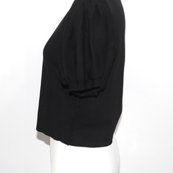 Basic Puffsleeve S/S Knit Tops (black) キャミソール ブラック 黒 カジュアル 8枚目の画像