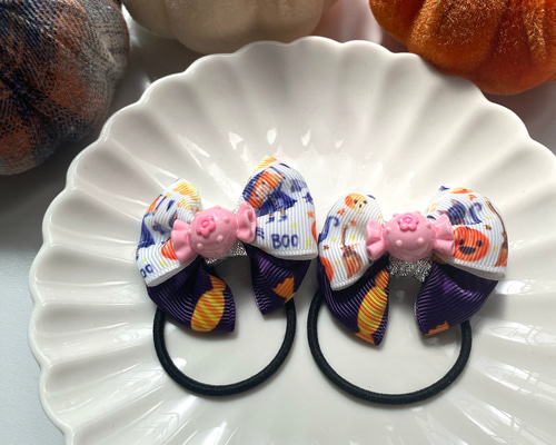ハロウィン キャンディ 飴ちゃん キッズ ヘアゴム リボン