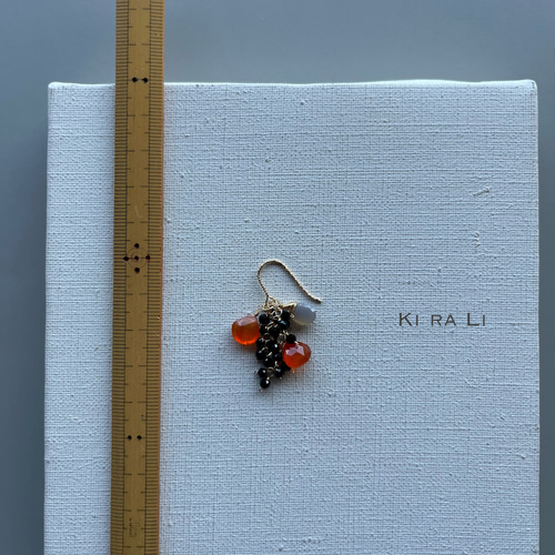 14KGF カーネリアンとスピネルのピアス（イヤリング） ピアス