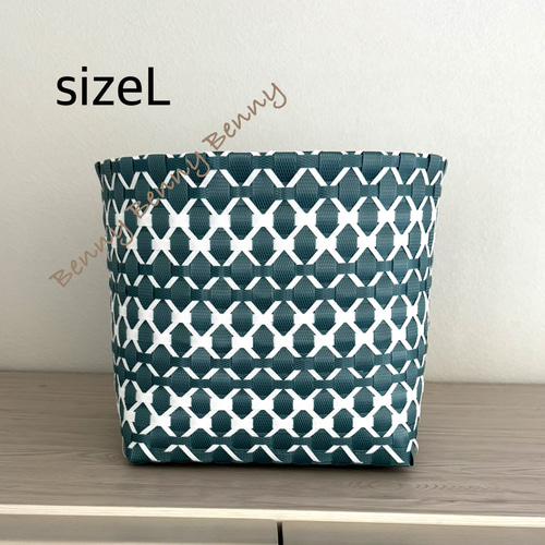 バスケット スモーキーブルー Lサイズ 小物入れ お道具 プラカゴ PP