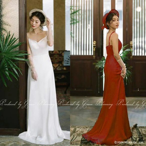 ウェディングドレス シンプル ワンピース 花嫁 前撮り 挙式 二次会 1.5