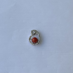 赤珊瑚玉付き　シルバー　ジュリコニア　デザインペンダント　R50929Y2 12枚目の画像