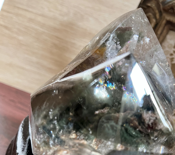 龍神ガーデンクォーツ虹入り☆ツインポイント《龍神の庭園》 ガーデンクォーツは