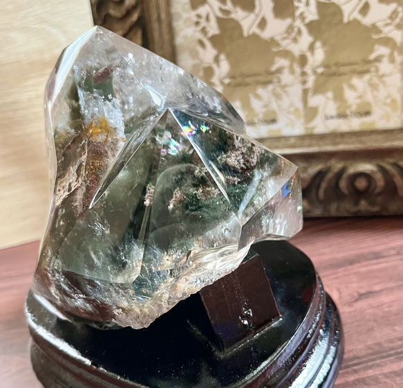 龍神ガーデンクォーツ虹入り☆ツインポイント《龍神の庭園》 ガーデンクォーツは