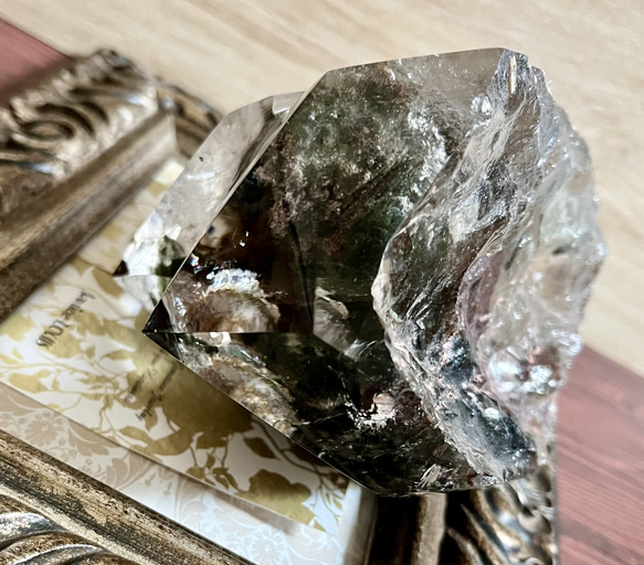 龍神ガーデンクォーツ虹入り☆ツインポイント《龍神の庭園》 ガーデンクォーツは