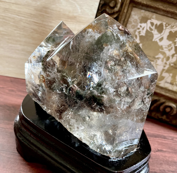 龍神ガーデンクォーツ虹入り☆ツインポイント《龍神の庭園》 ガーデンクォーツは