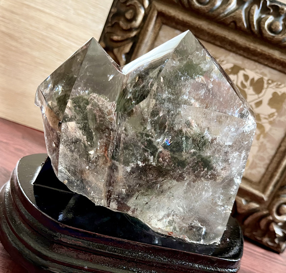 龍神ガーデンクォーツ虹入り☆ツインポイント《龍神の庭園》 ガーデンクォーツは