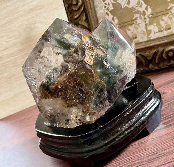 龍神ガーデンクォーツ虹入り☆ツインポイント《龍神の庭園》 ガーデンクォーツは