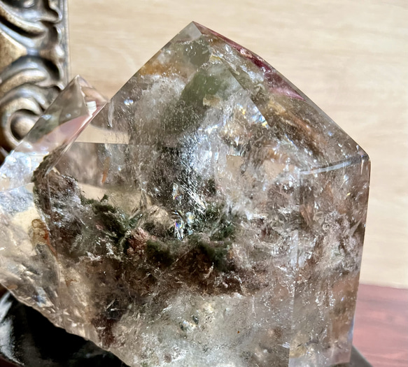 龍神ガーデンクォーツ虹入り☆ツインポイント《龍神の庭園》 ガーデンクォーツは