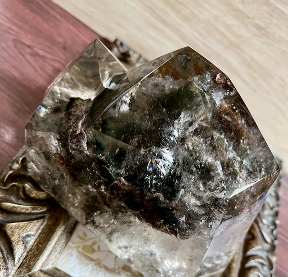 龍神ガーデンクォーツ虹入り☆ツインポイント《龍神の庭園》 ガーデンクォーツは