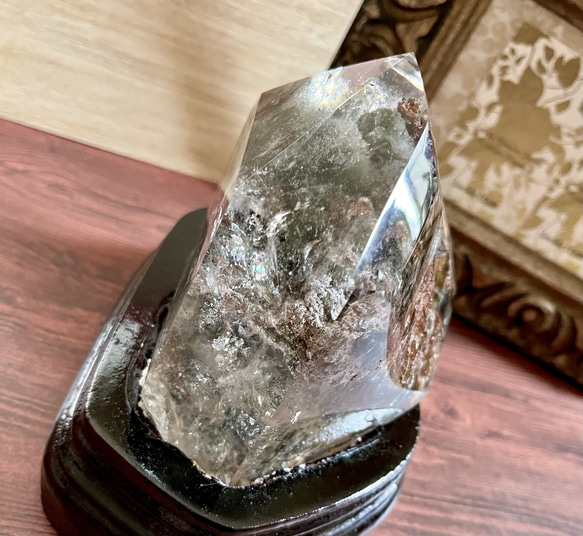 龍神ガーデンクォーツ虹入り☆ツインポイント《龍神の庭園》 ガーデンクォーツは