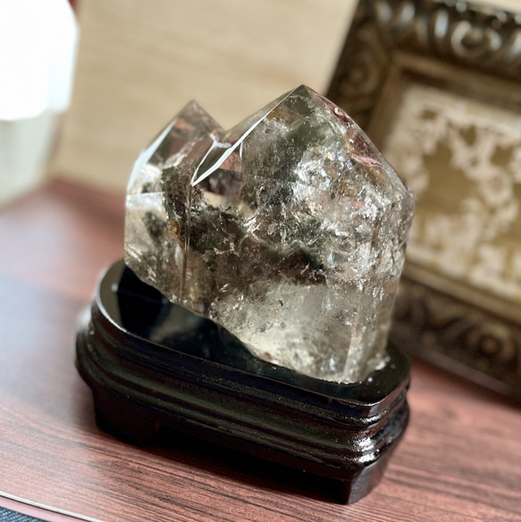 龍神ガーデンクォーツ虹入り☆ツインポイント《龍神の庭園》 ガーデンクォーツは