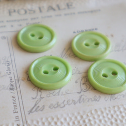 フランス 4個 アンティークボタン A1489 アップルグリーン 6枚目の画像