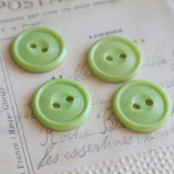 フランス 4個 アンティークボタン A1489 アップルグリーン 5枚目の画像