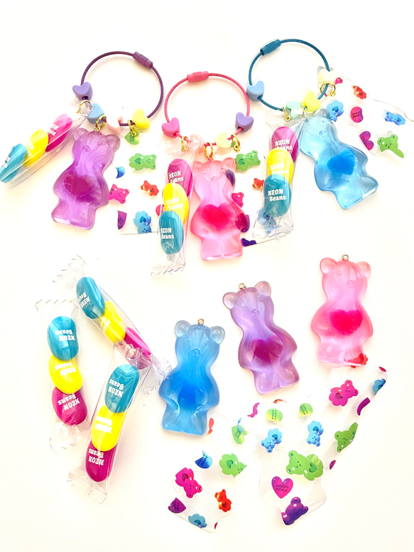 Neon Bear's & Beans Candy Ring charms 5枚目の画像