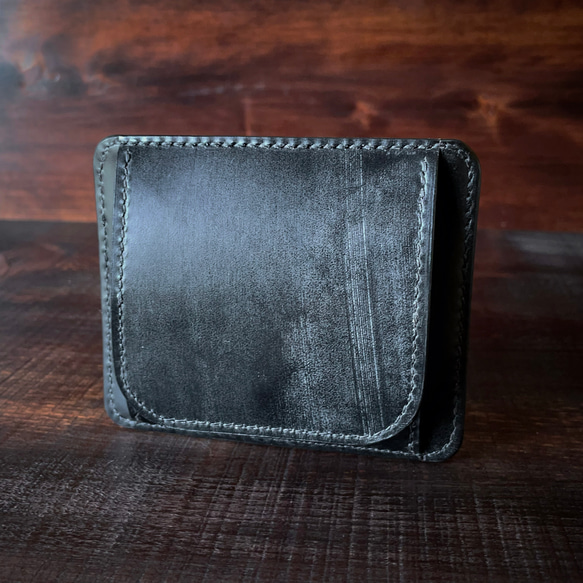 《 小銭 ＆ カード 》ミニマルレザーウォレット（ブライドルレザー）シンプル財布 2枚目の画像
