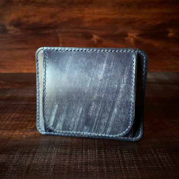 《 小銭 ＆ カード 》ミニマルレザーウォレット（ブライドルレザー）シンプル財布 7枚目の画像