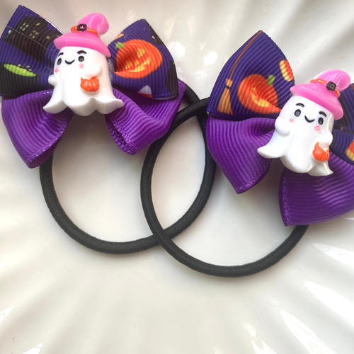 ハロウィンリボンヘアゴムNo.11☆サテン☆蝶 楽天市場】ハロウィン ポニー リボン ヘアゴム ヘアアクセサリー