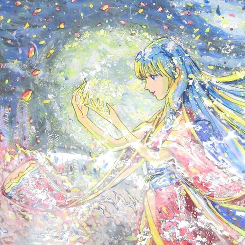 RUKURUKUさま専用（原画）月へ伸びる道【SMサイズ／水彩画／#2396】 RUKURUKUさま専用（原画）春夕焼の時【A5サイズ／水彩画】絵画