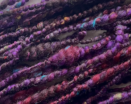 手紡ぎ毛糸〜 アートヤーン 45g パープル A-11 毛糸 Spino 通販