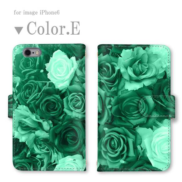 iPhone15 全機種対応 スマホケース 手帳型 バラ 薔薇 カード入 ミラー付き 7枚目の画像