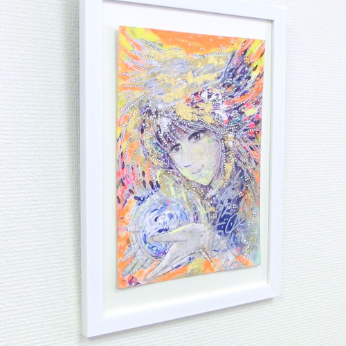 【ハッピーバースデイ タウラス】直筆　絵画　原画   スワロフスキー  送料無料 ハッピーバースデイ タウラス】直筆絵画原画 スワロフスキー