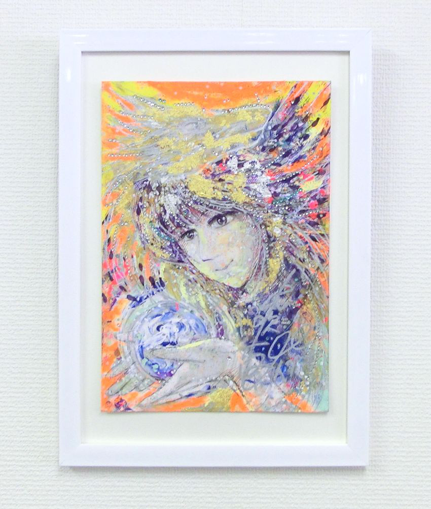 原画「女神と龍神」額サイズ29×40㎝ パワーアート