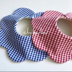 ★ココアクッキー×ターコイズギンガムチェック★ ハンドメイド　スタイ 68e77fd0bbf7b37f997ca4cdd7dd73