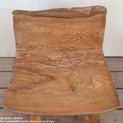 一点物 オールドチーク チェア 40cm 木製 木 イス 椅子 おしゃれ 総無垢材 飾り台 花台 アジアン家具 木製いす 6枚目の画像