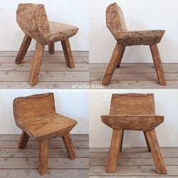 一点物 オールドチーク チェア 40cm 木製 木 イス 椅子 おしゃれ 総無垢材 飾り台 花台 アジアン家具 木製いす 5枚目の画像