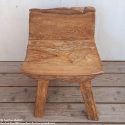 一点物 オールドチーク チェア 40cm 木製 木 イス 椅子 おしゃれ 総無垢材 飾り台 花台 アジアン家具 木製いす 2枚目の画像